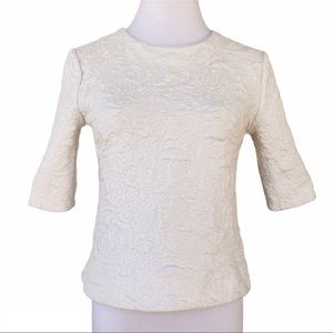 Ann Taylor Paisley Floral Embossed Blouse Top